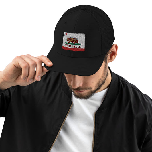 Sno*Cal Distressed California Flag Trucker Cap - Sno Cal