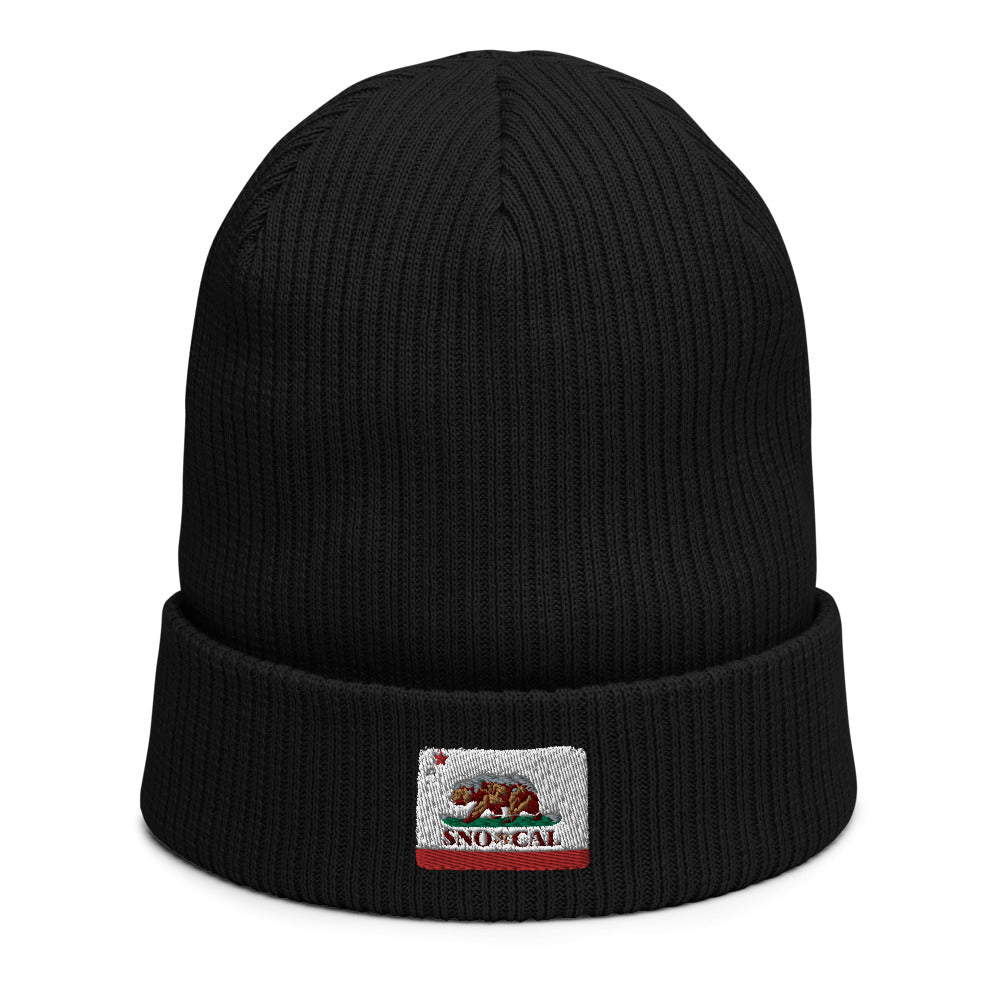 Sno*Cal Distressed California Flag Ribbed Beanie - Sno Cal