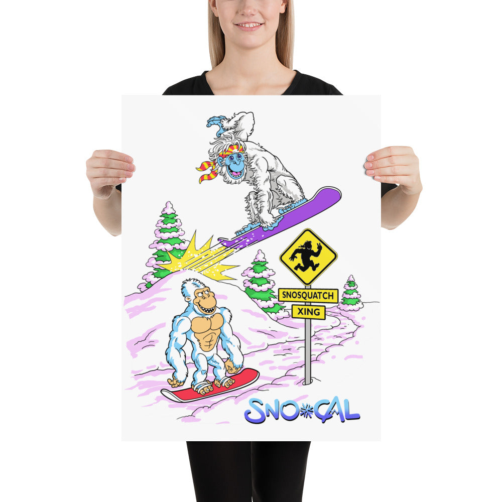 SnoSquatch Xing snowboard poster - Sno Cal