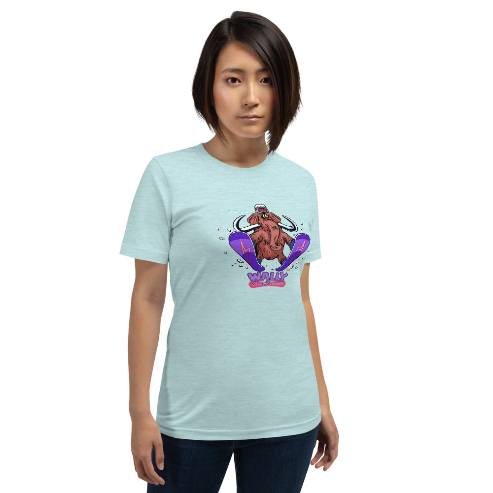 Wally launching snowboard shirt - Sno Cal
