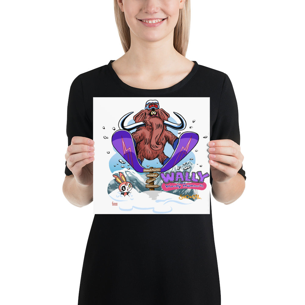 Wally the Woolly Mammoth snowboard poster - Sno Cal