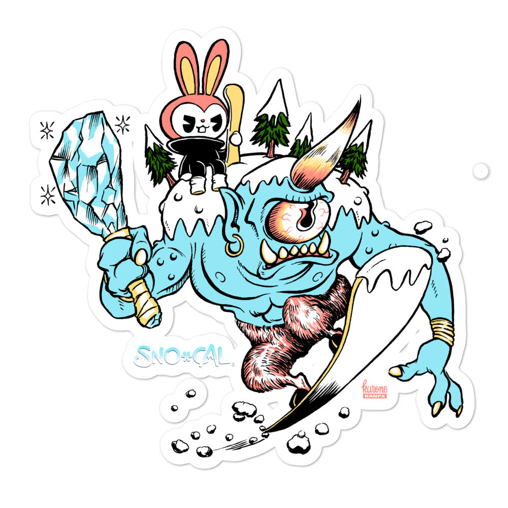 Snoclops snowboard sticker - Sno Cal
