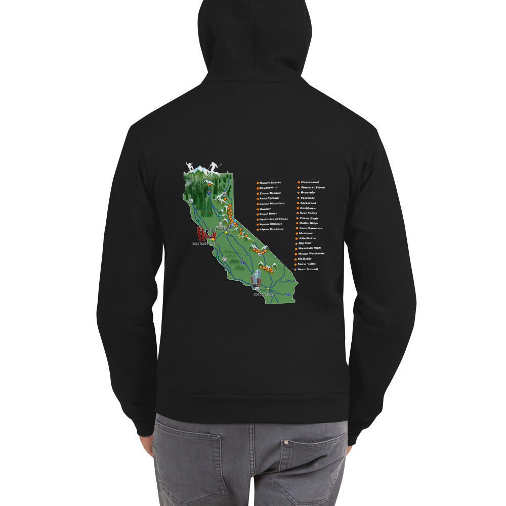 Sno Cal® Mountain Map Zip Hoodie - Sno Cal