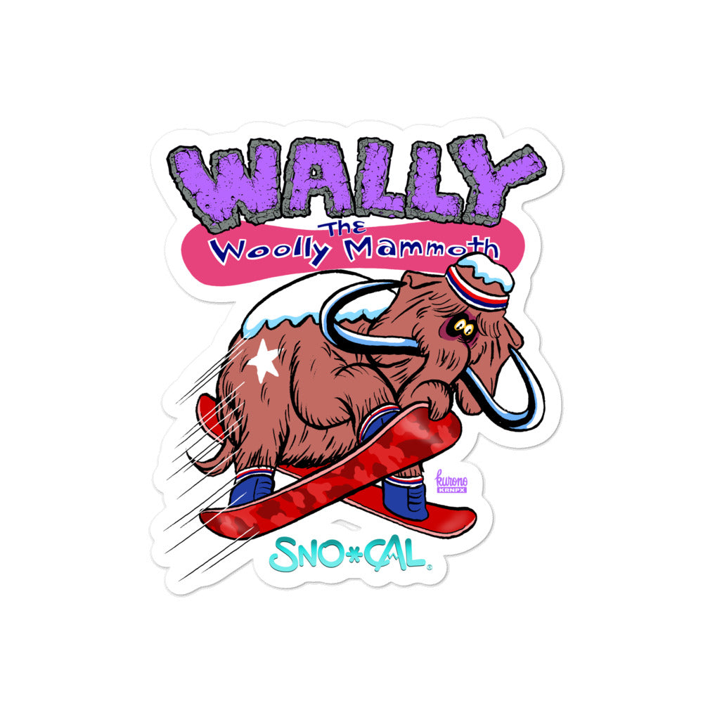 Wally the Woolly Mammoth grab sticker - Sno Cal