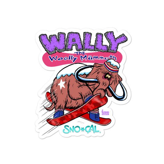Wally the Woolly Mammoth grab sticker - Sno Cal