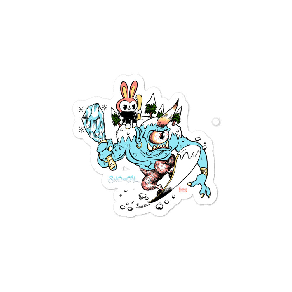 Snoclops snowboard sticker - Sno Cal