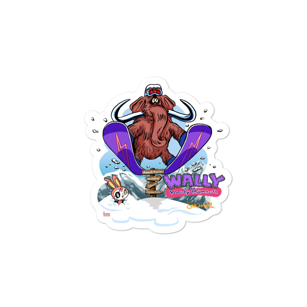 Wally the Woolly Mammoth sticker - Sno Cal