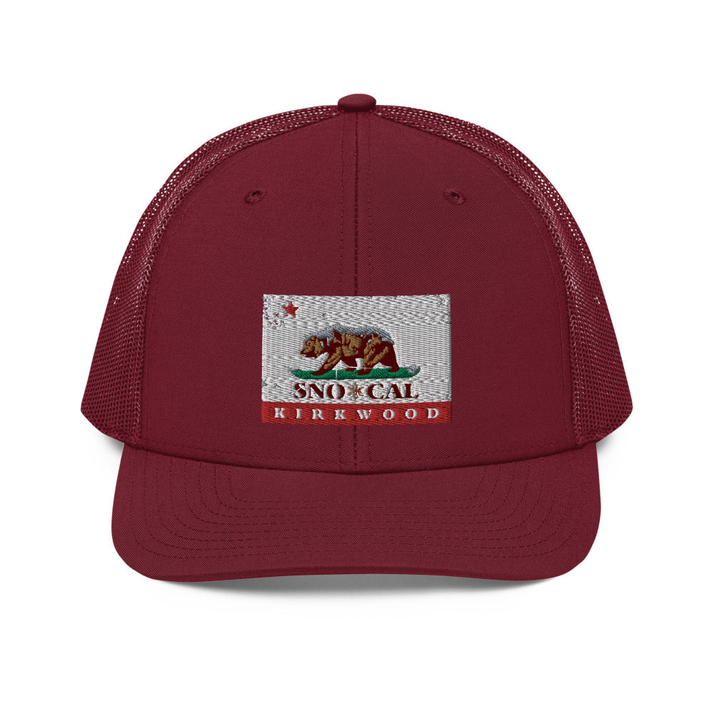 Kirkwood CA Flag Trucker Cap - Sno Cal