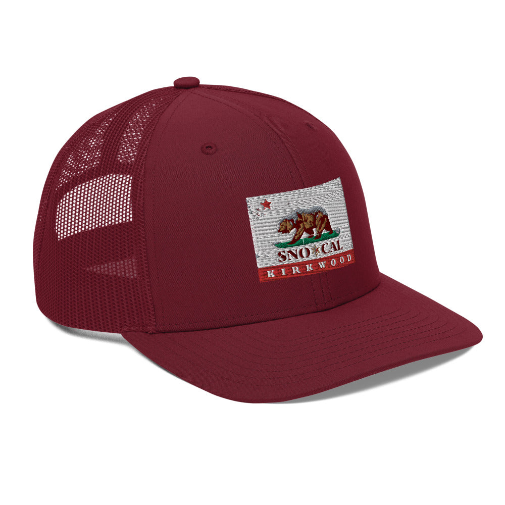 Kirkwood CA Flag Trucker Cap - Sno Cal