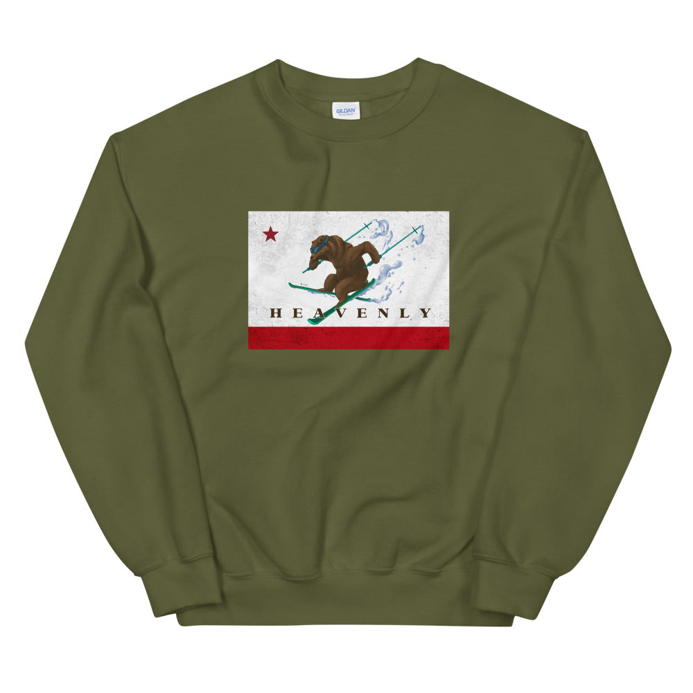 Green Heavenly CA Grizzly Skiing Sweatshirt