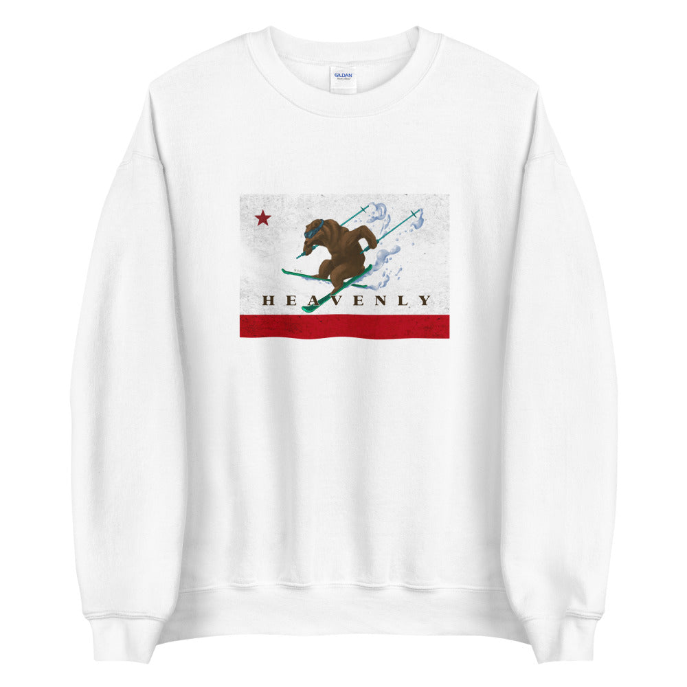 White Heavenly CA Grizzly Skiing Sweatshirt - Sno Cal