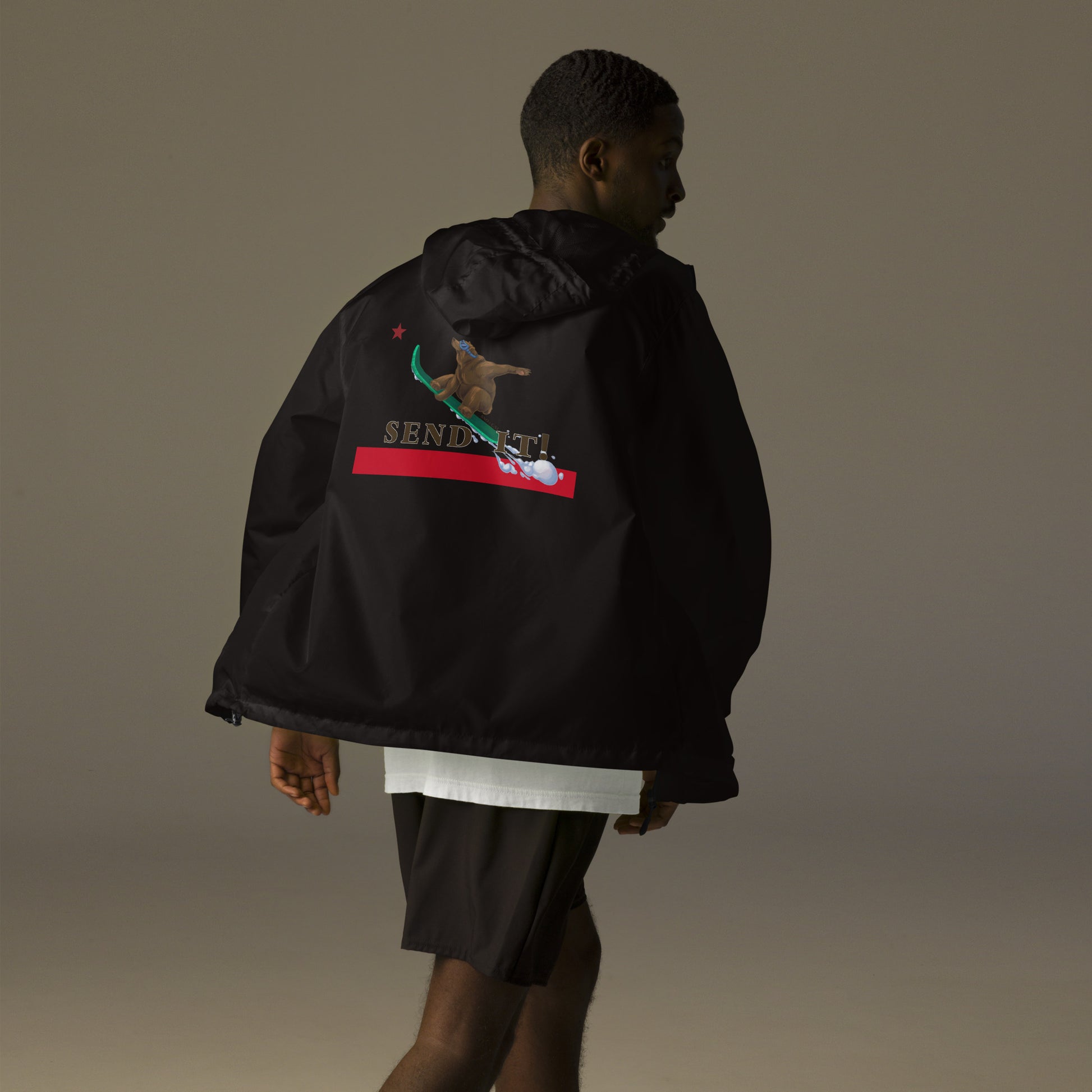black send it snowboard jacket