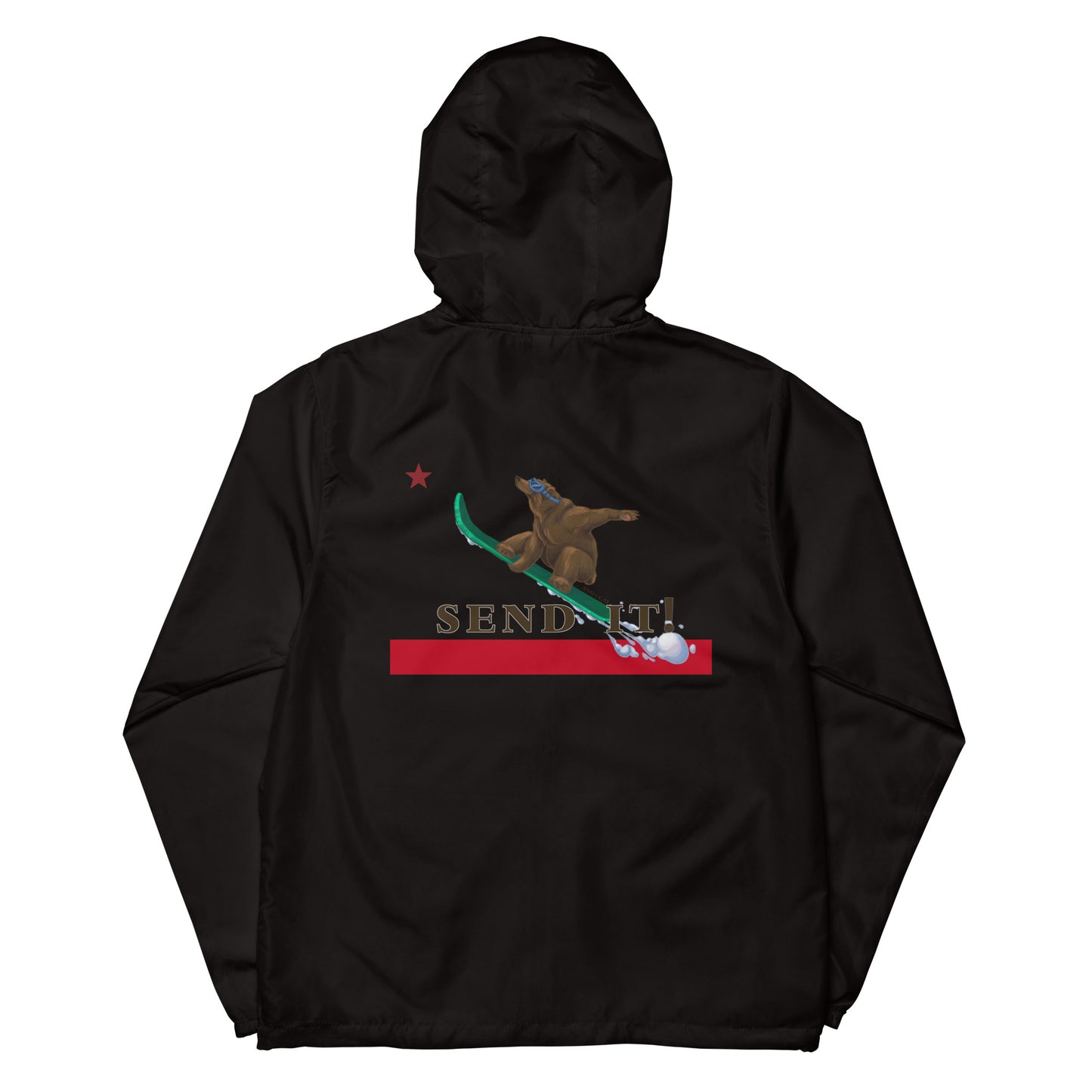 black lightweight snowboard jacket