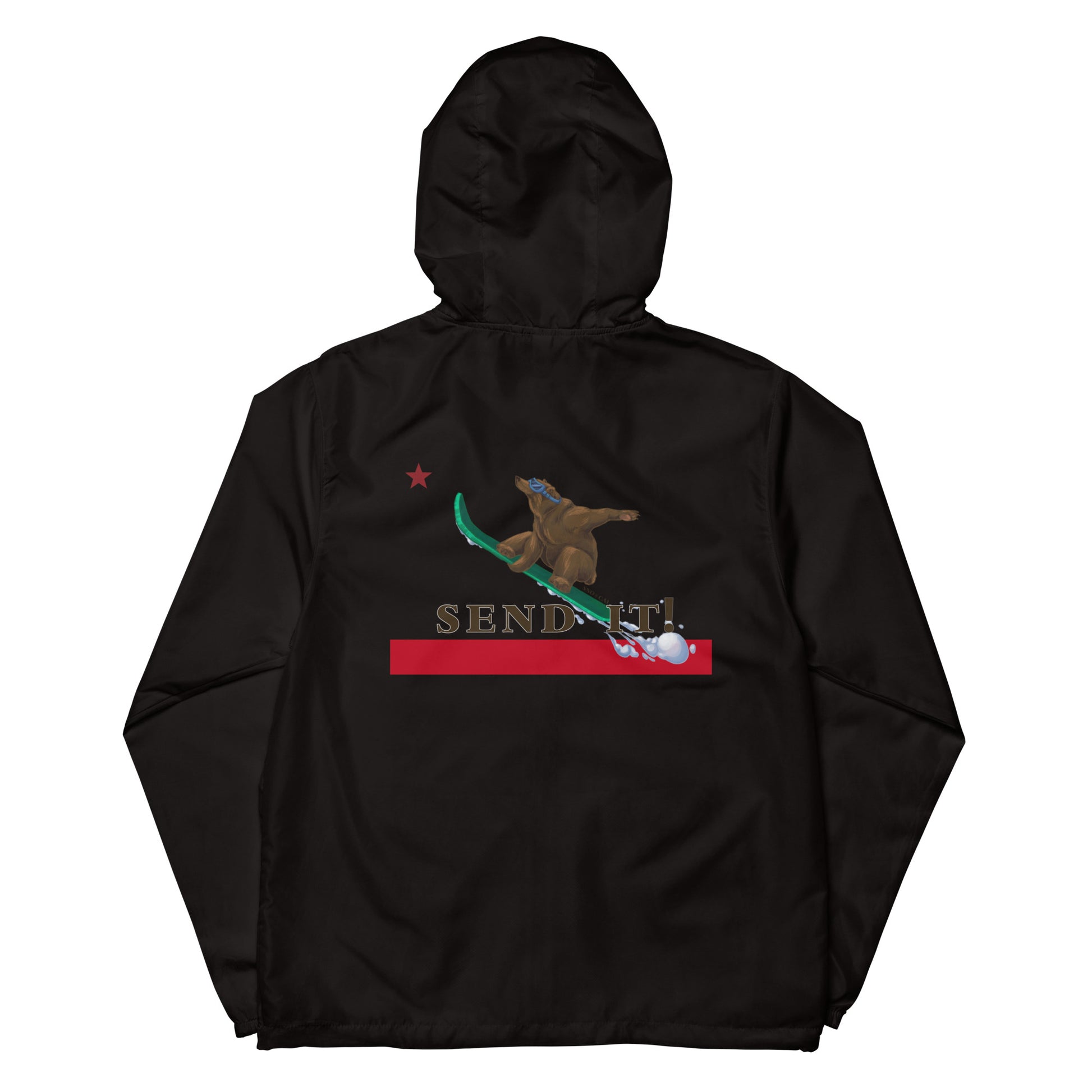 black lightweight snowboard jacket