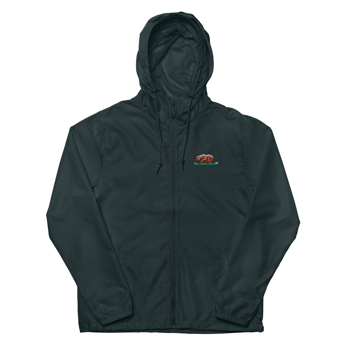 navy blue California windbreaker
