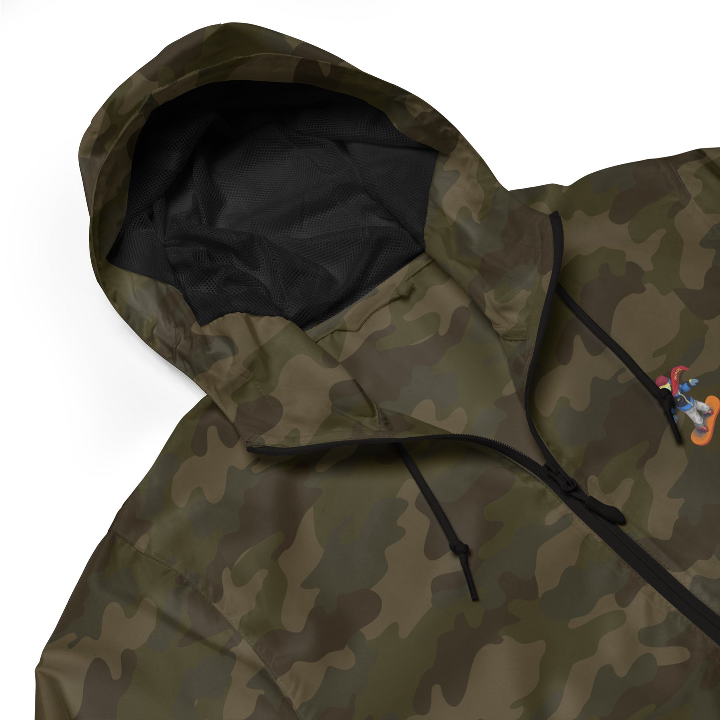 camouglage zip up snowboard emoji hoodie