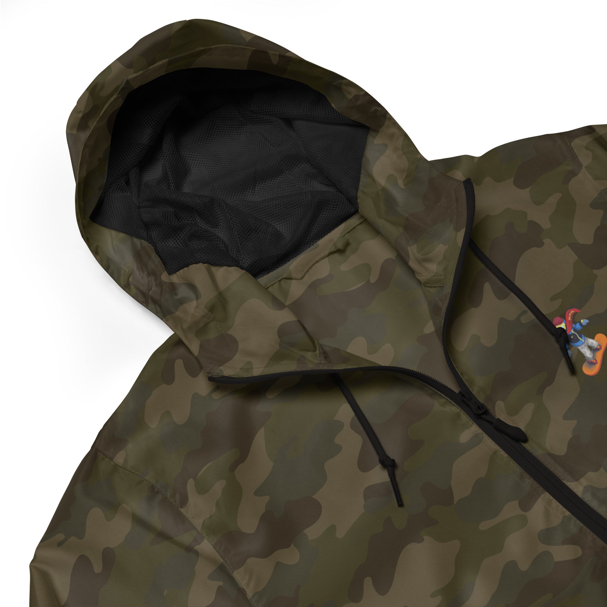 camouglage zip up snowboard emoji hoodie