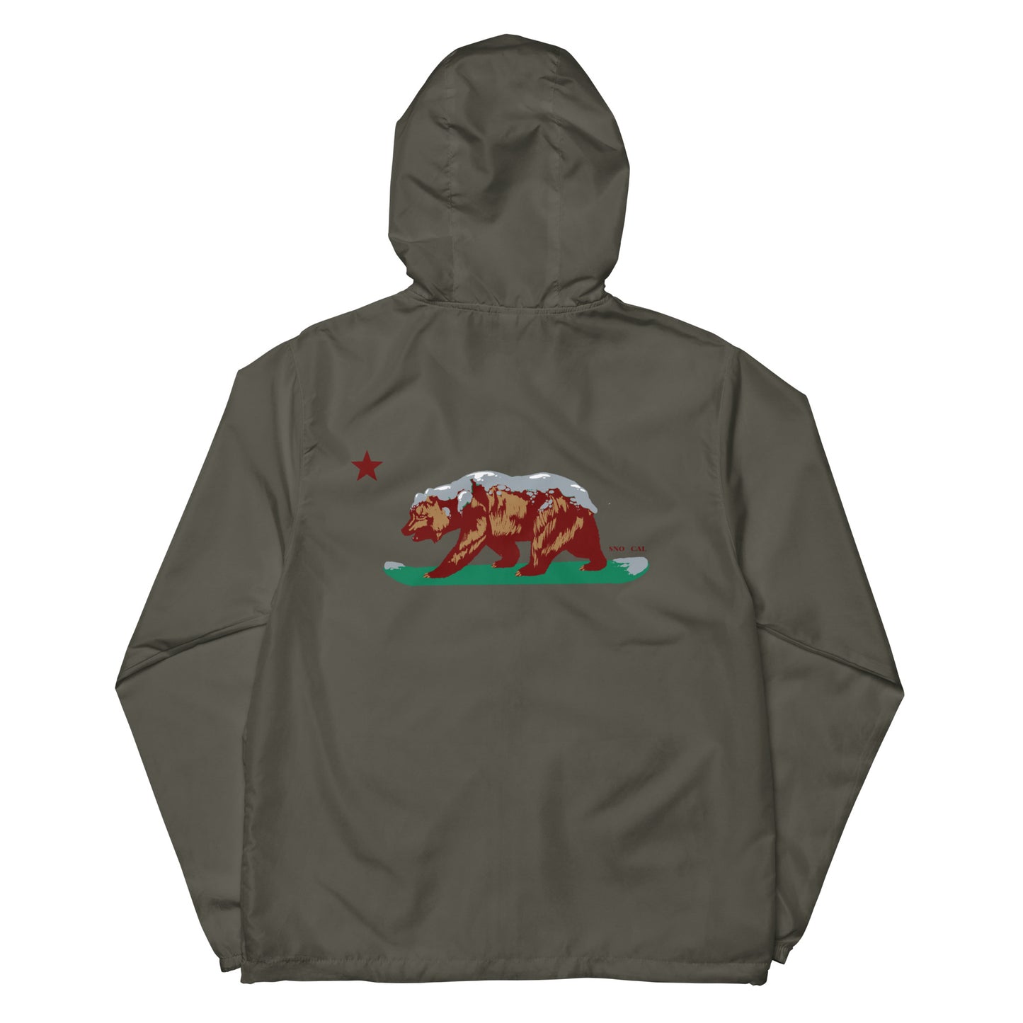 gray California grizzly windbreaker