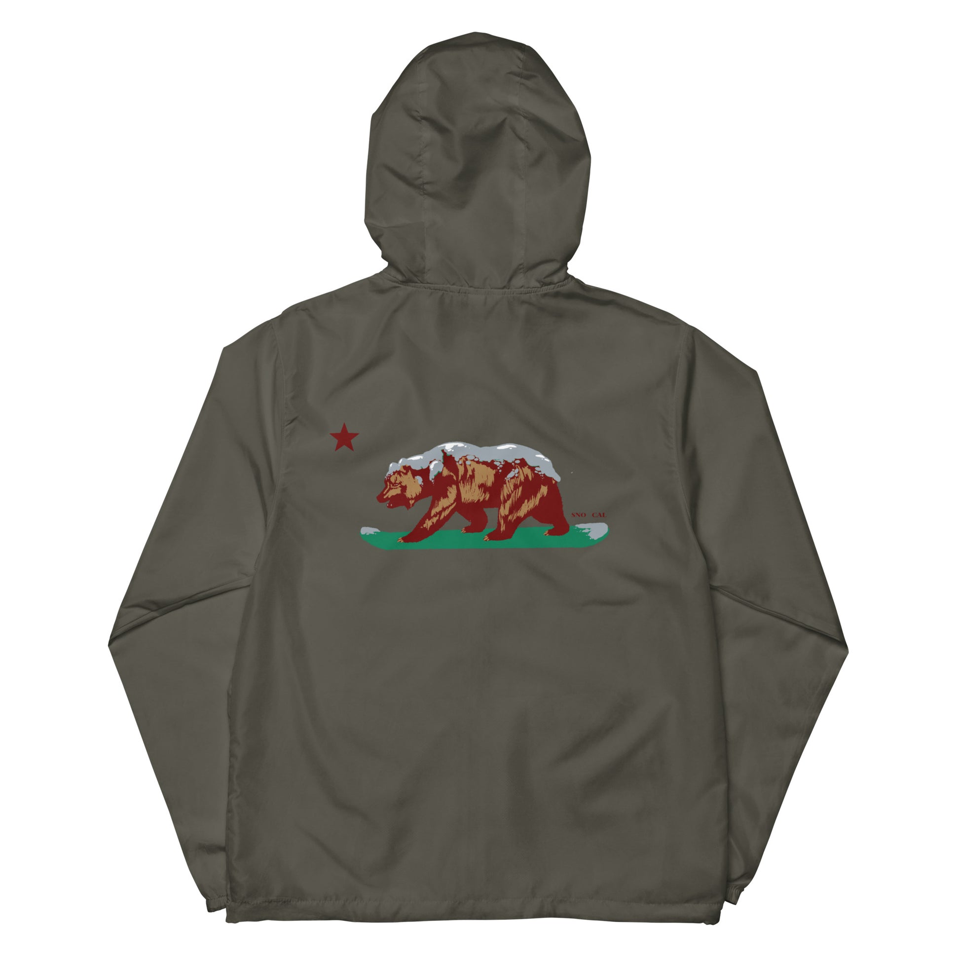 gray California grizzly windbreaker