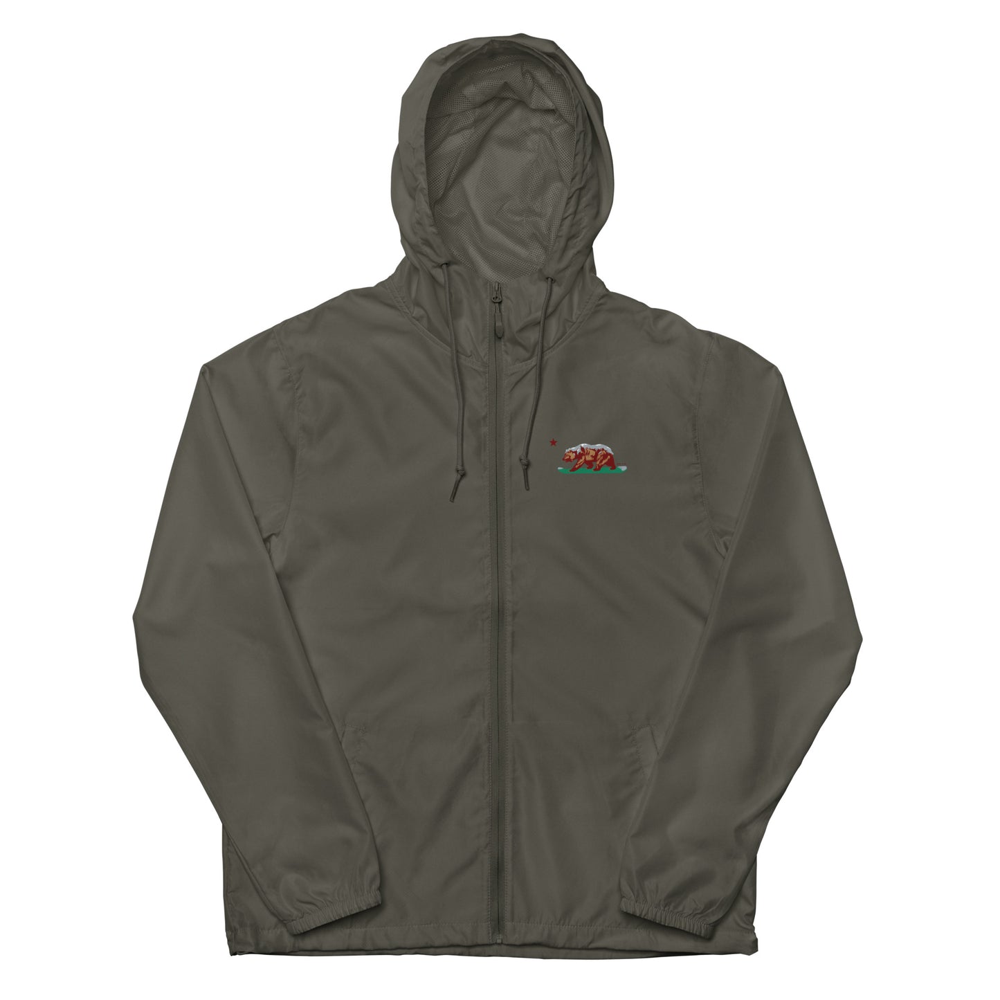 gray California grizzly windbreaker hoodie