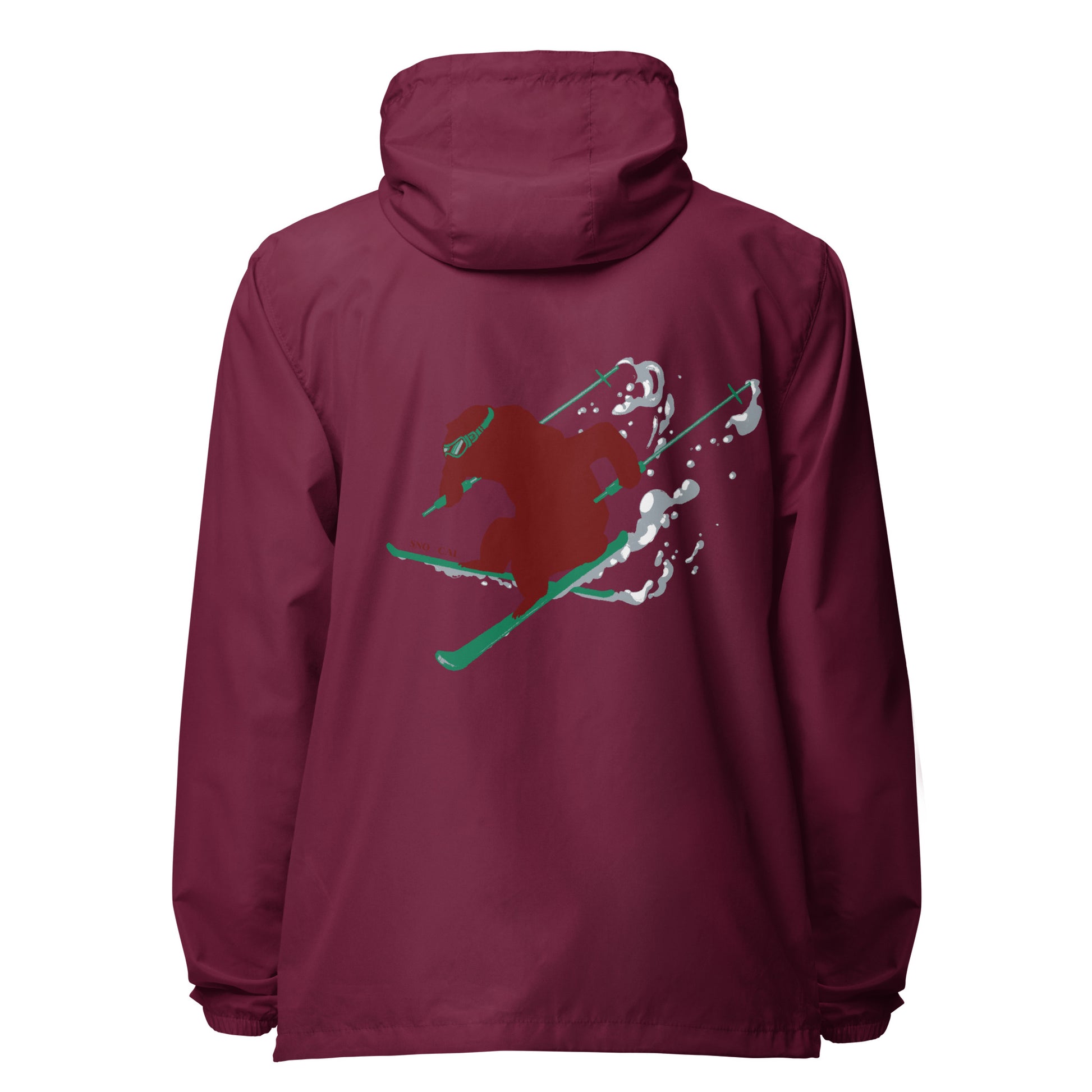 maroon CA lightweight ski windbreaker