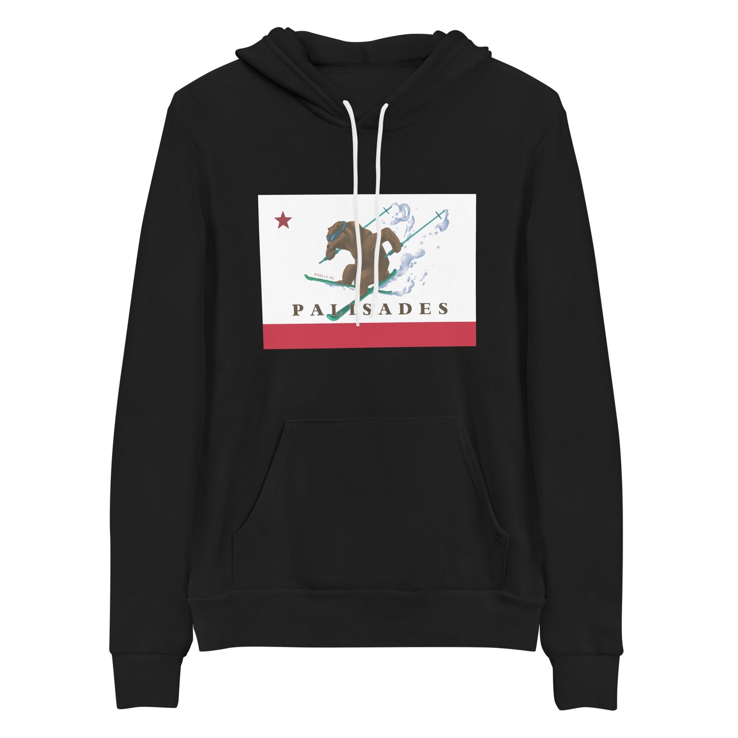 Palisades CA Flag Ski Hoodie