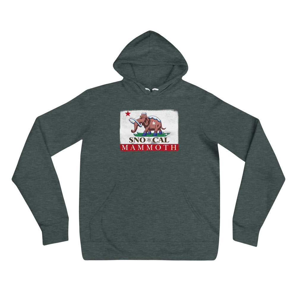 Wally the Woolly Mammoth CA Flag hoodie - Sno Cal