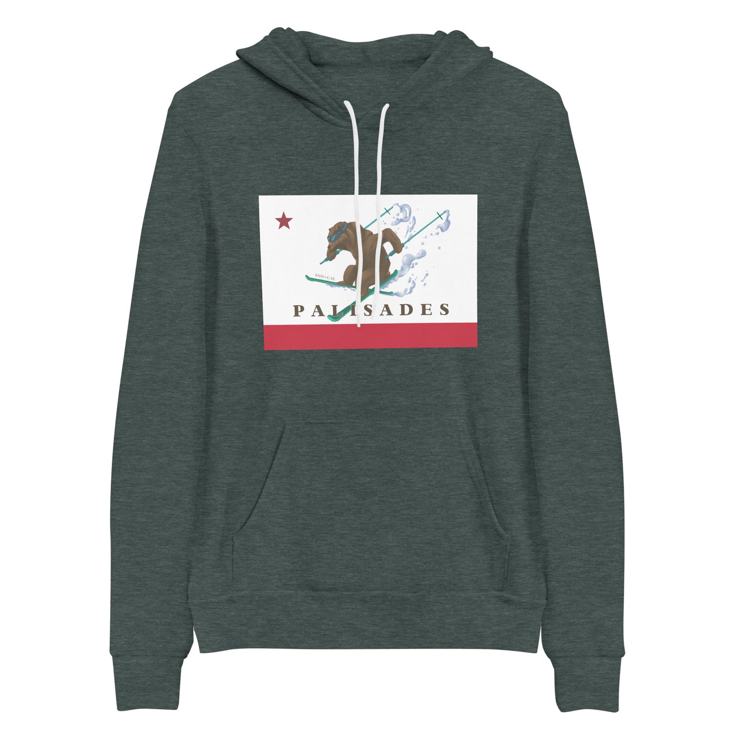Palisades CA Flag Ski Hoodie
