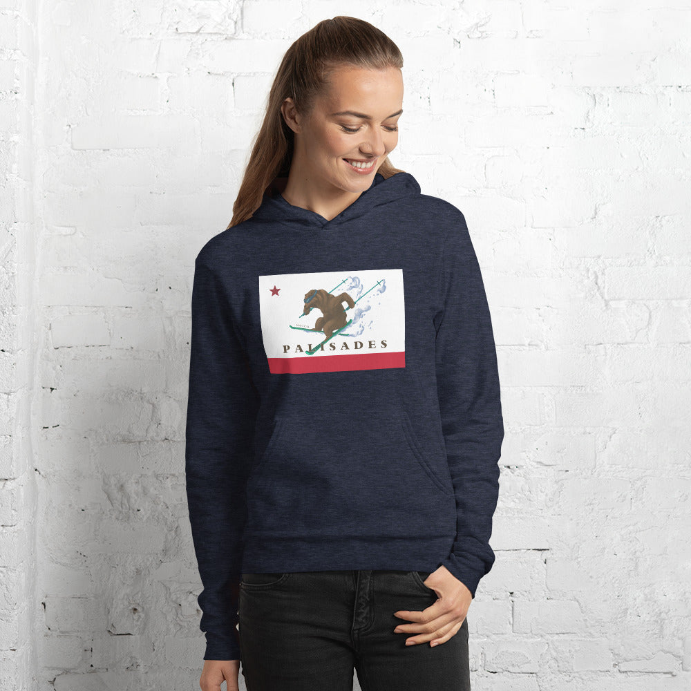 Palisades CA Flag Ski Hoodie