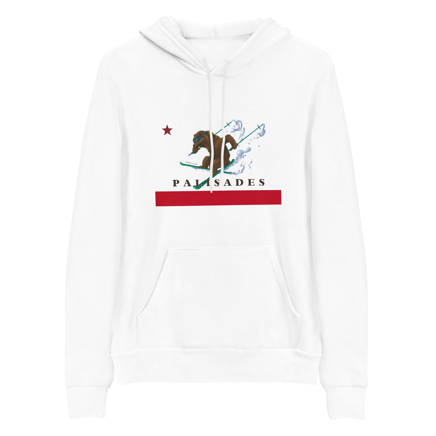 Palisades CA Flag Ski Hoodie