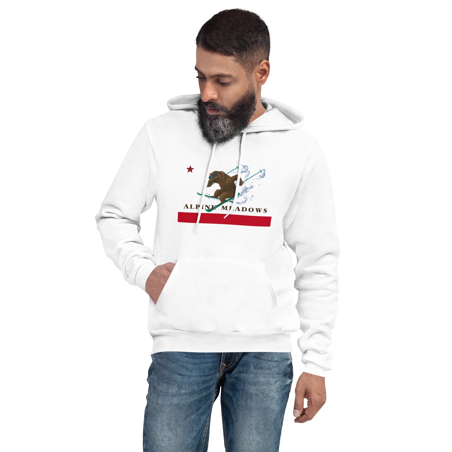 Alpine Meadows Ski Hoodie White