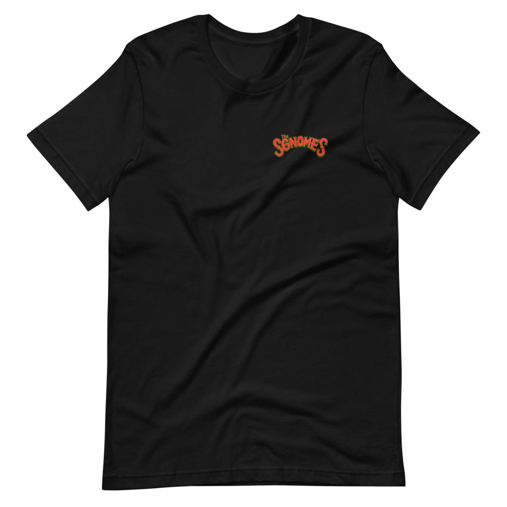 The Sgnomes shirt (nameplate front, design back)