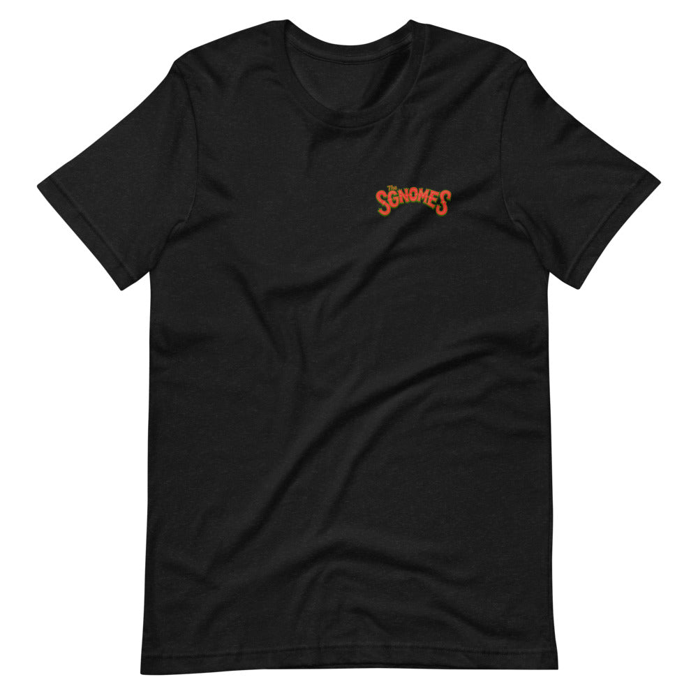 The Sgnomes shirt (nameplate front, design back)
