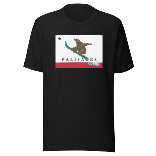 Palisades CA Flag Snowboard t-shirt