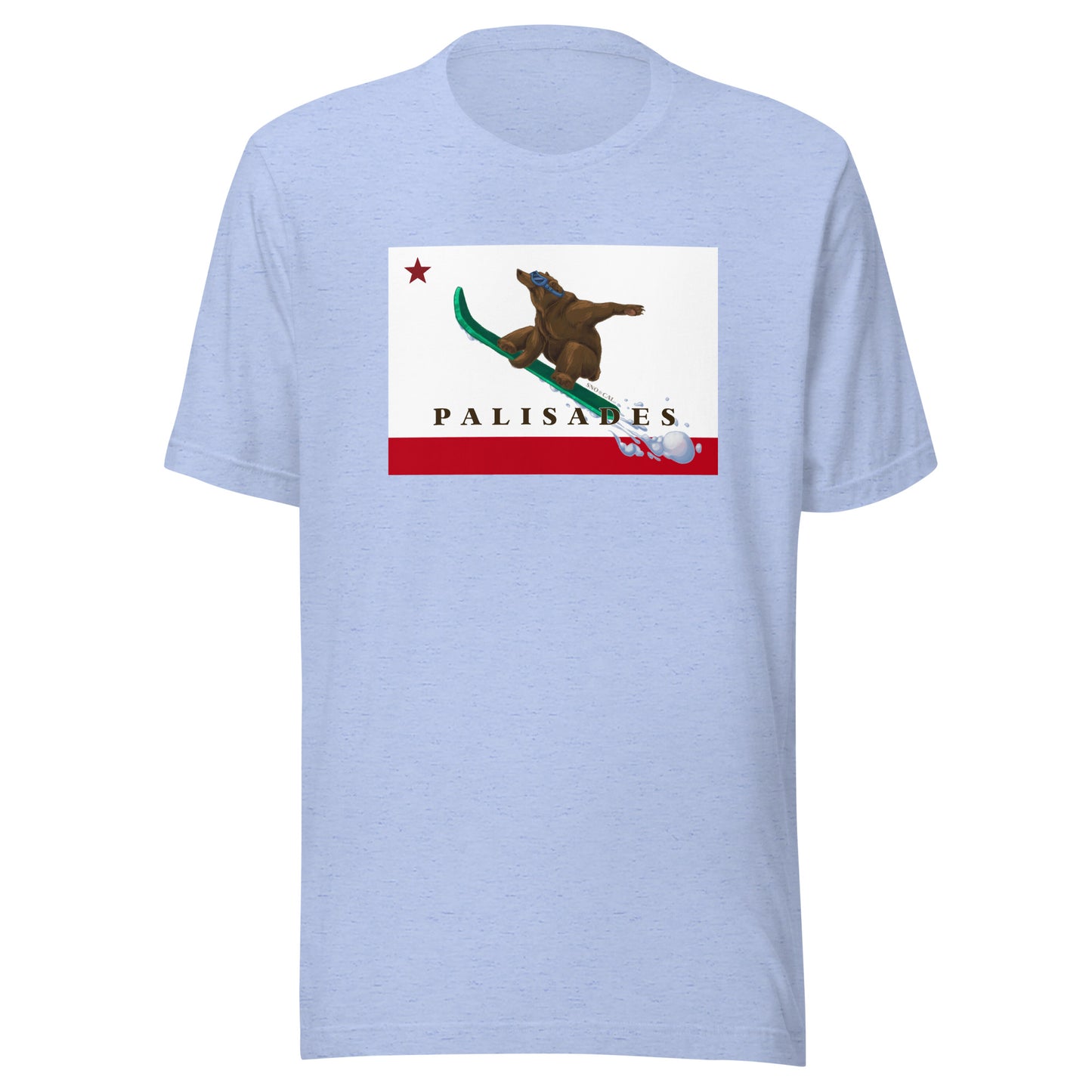 Palisades CA Flag Snowboard t-shirt