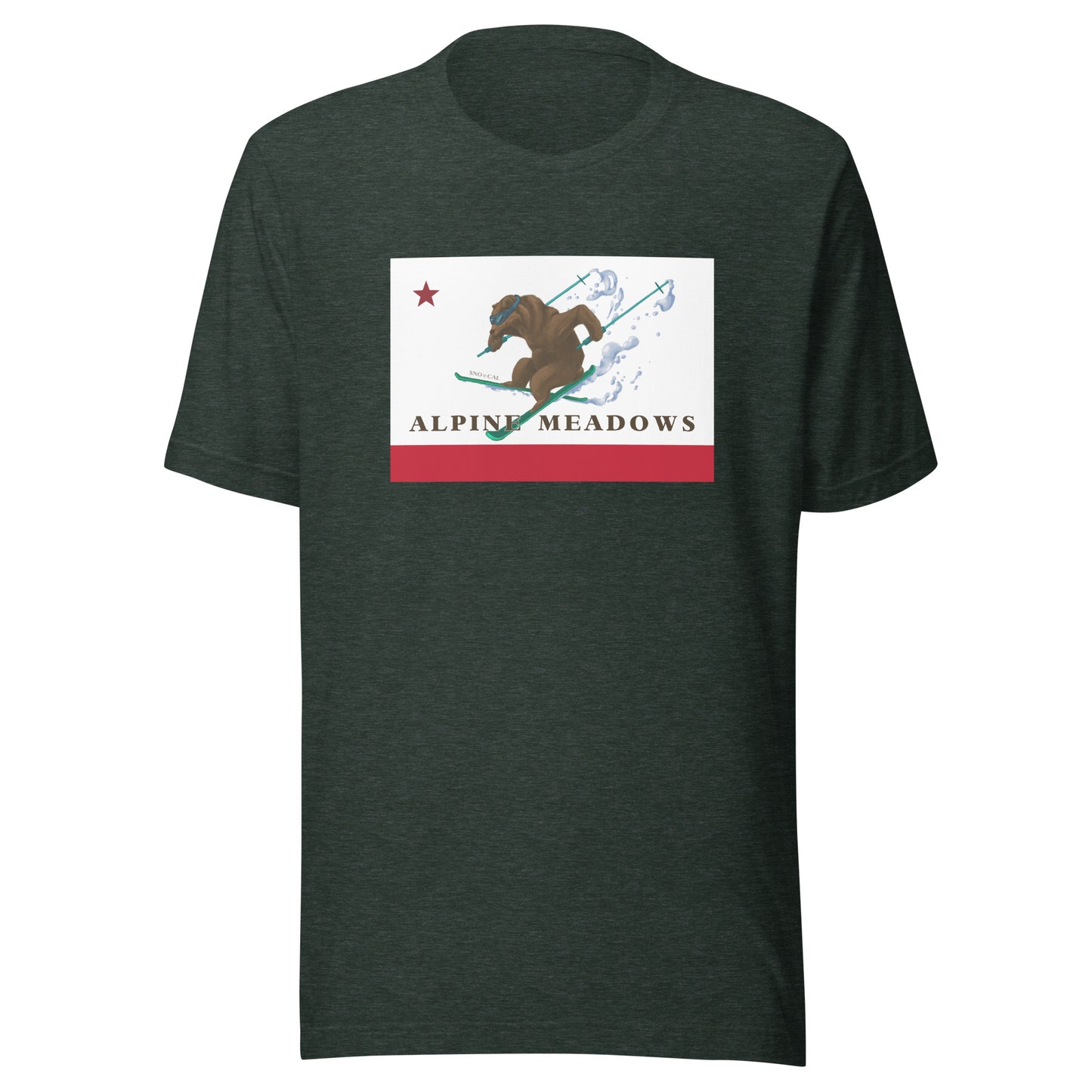 Alpine Meadows Shirt - CA Flag Skiing Grizzly