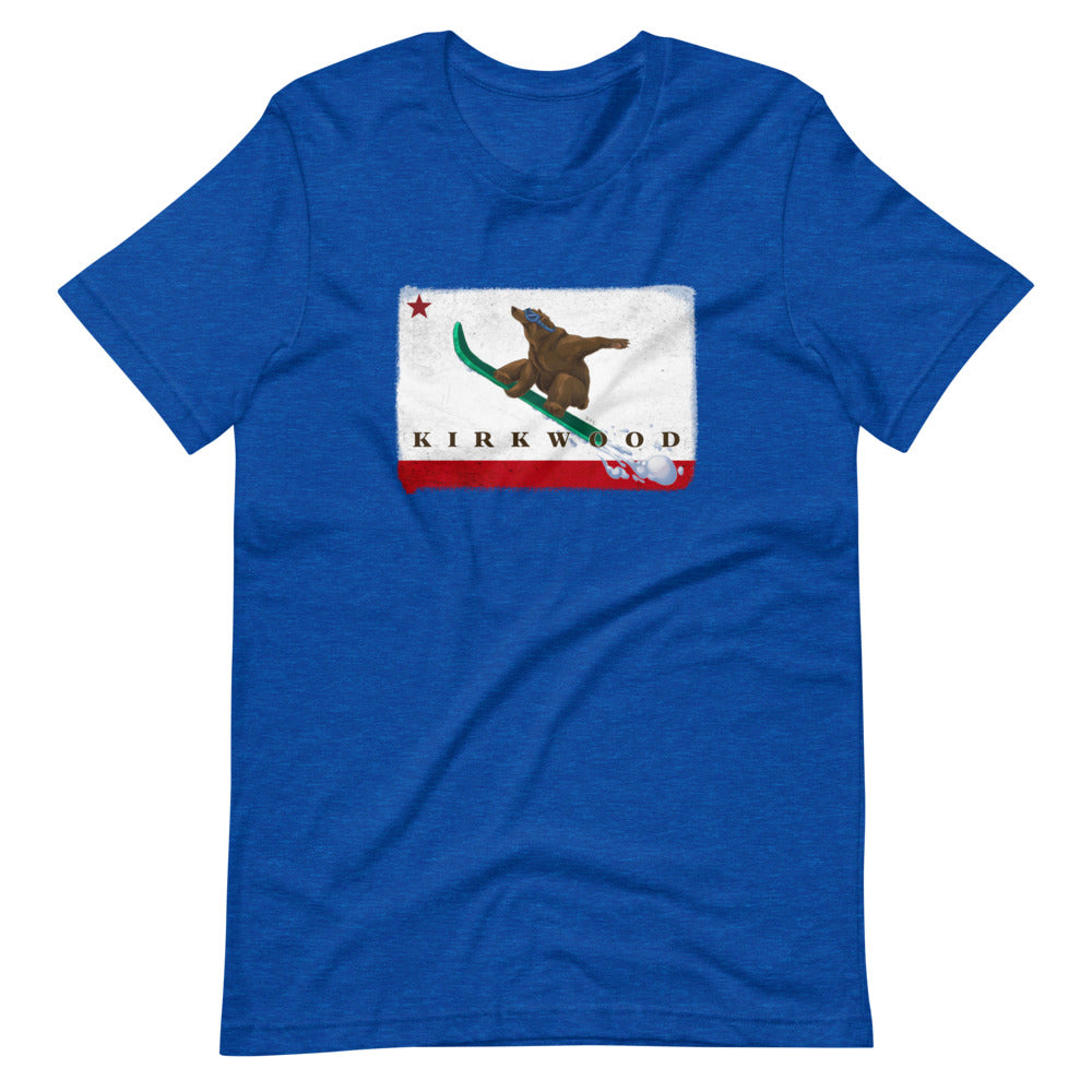 Kirkwood CA Flag Grizzly Sending It Shirt - Sno Cal