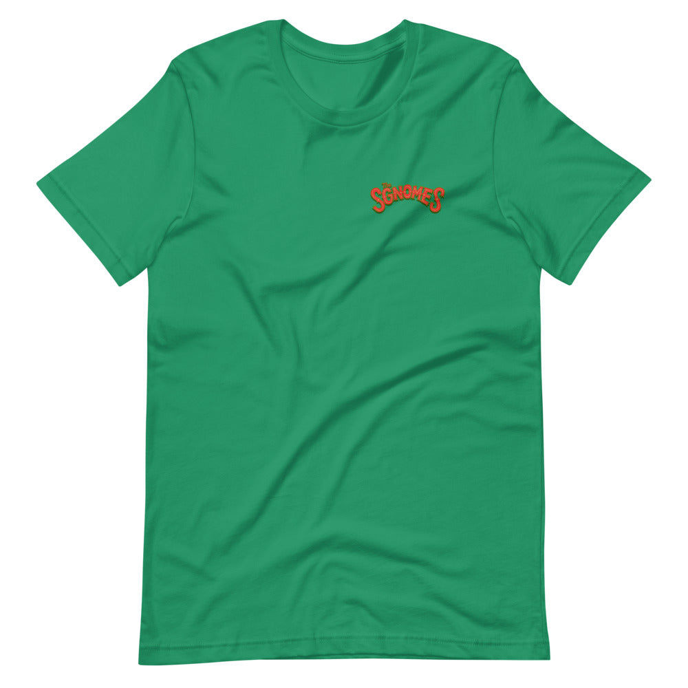 The Sgnomes shirt (nameplate front, design back)