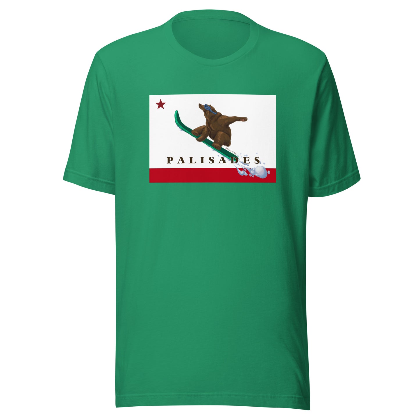 Palisades CA Flag Snowboard t-shirt