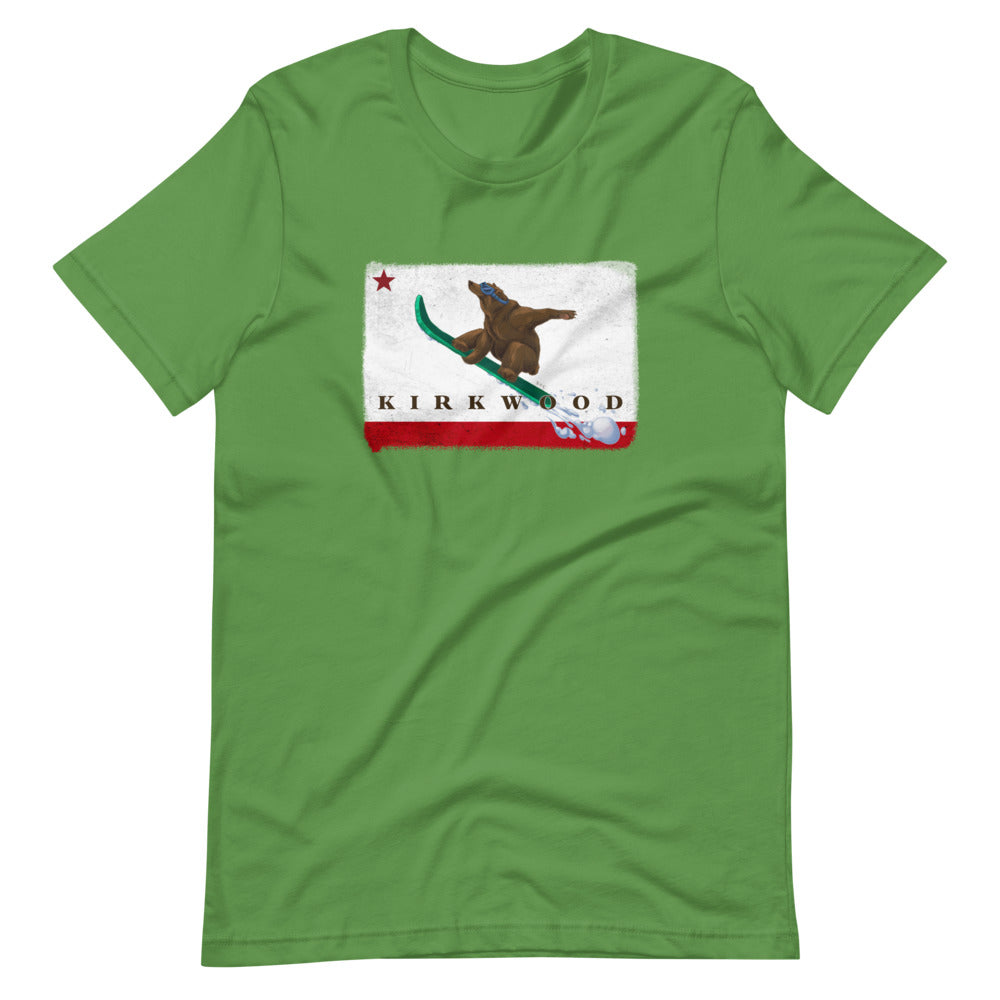 Kirkwood CA Flag Grizzly Sending It Shirt - Sno Cal