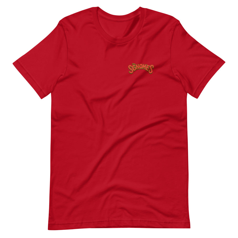 The Sgnomes shirt (nameplate front, design back)