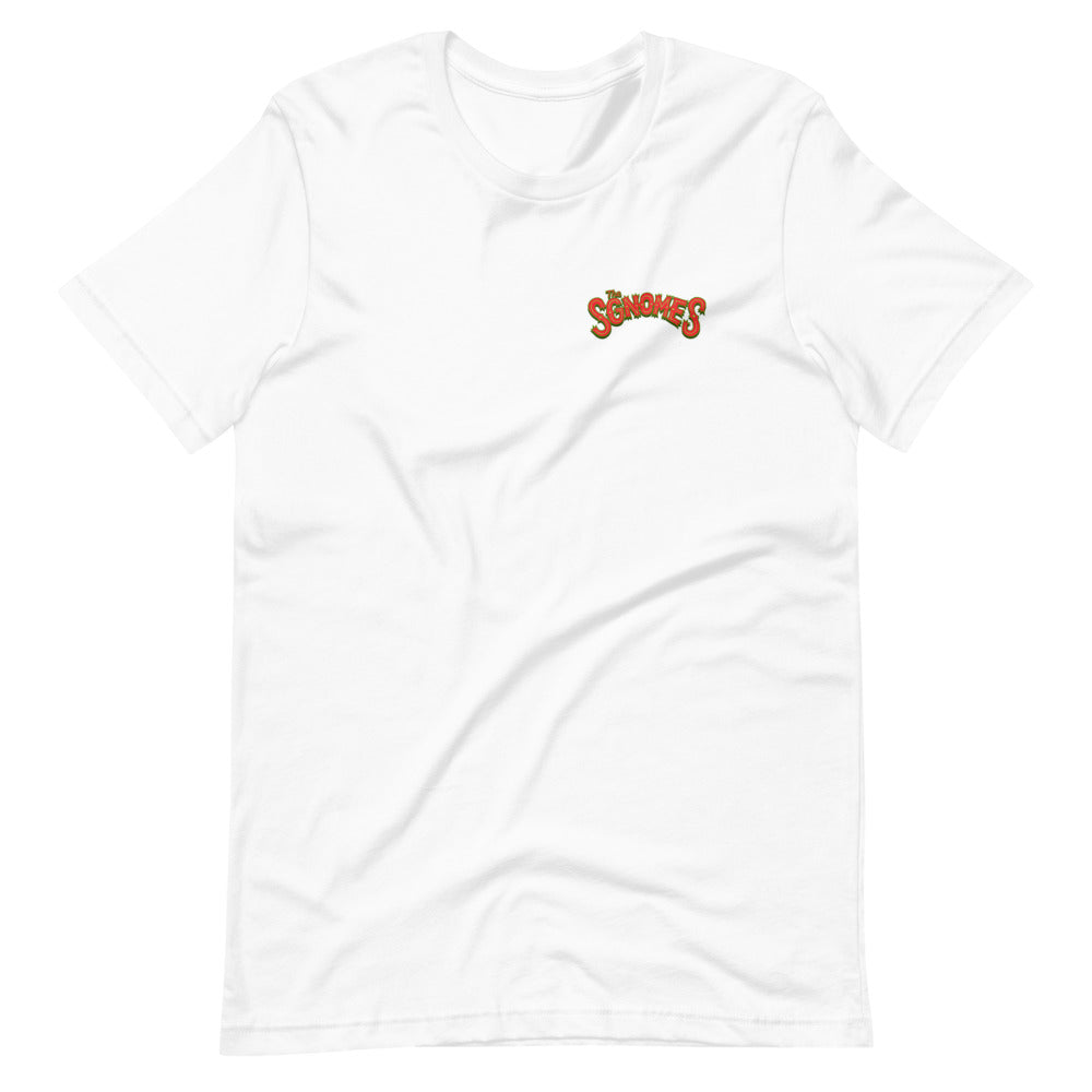 The Sgnomes shirt (nameplate front, design back)