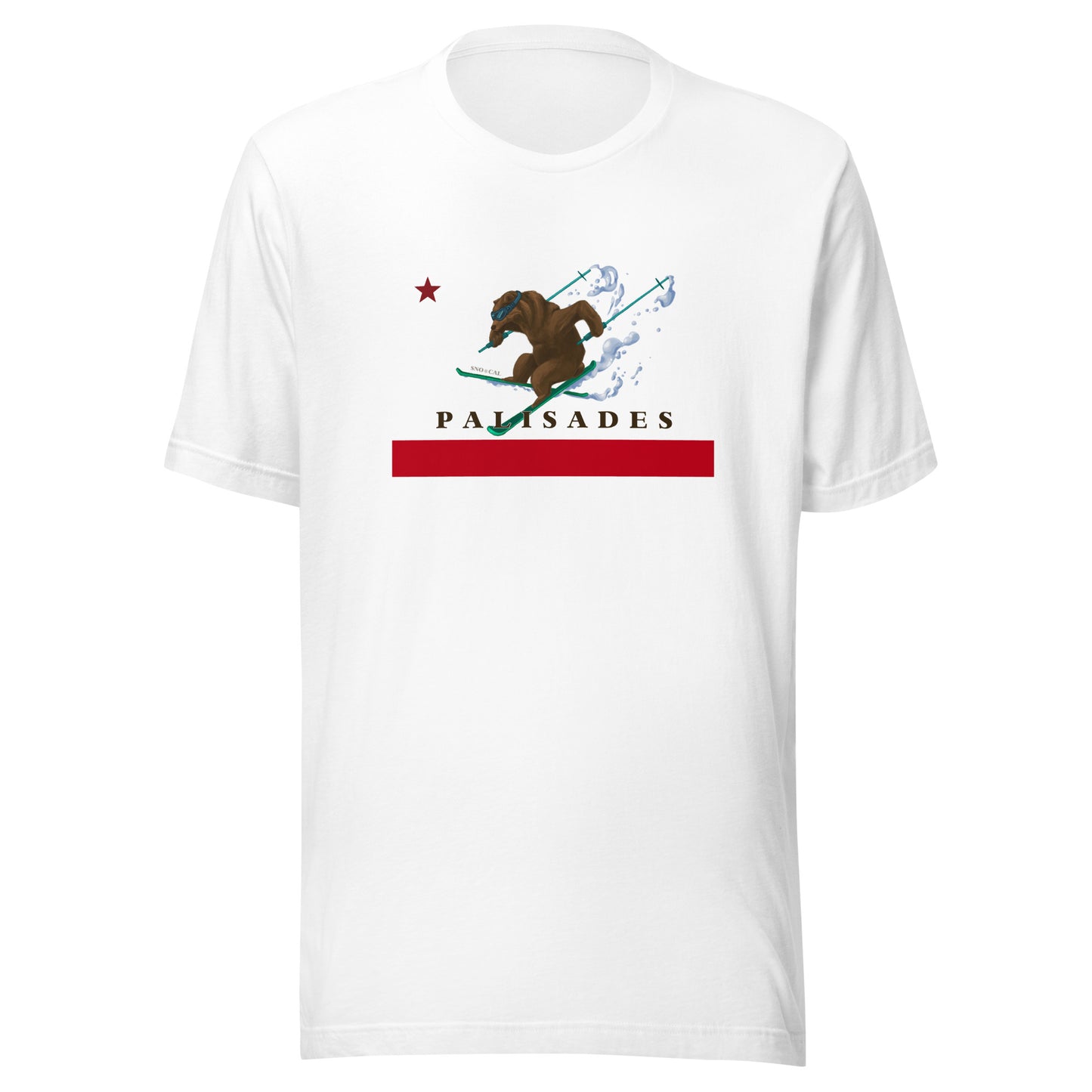 Palisades CA flag ski t-shirt