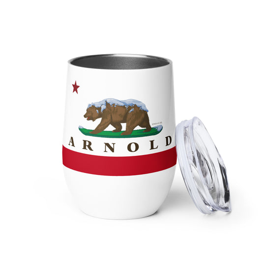 California flag Arnold wine tumbler