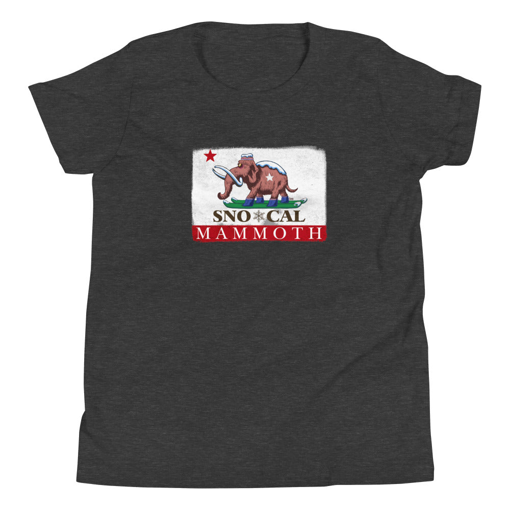 Wally the Woolly Mammoth CA Flag Kids Shirt - Sno Cal