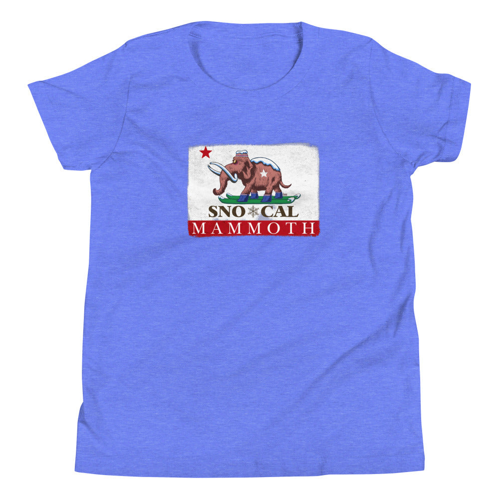 Wally the Woolly Mammoth CA Flag Kids Shirt - Sno Cal