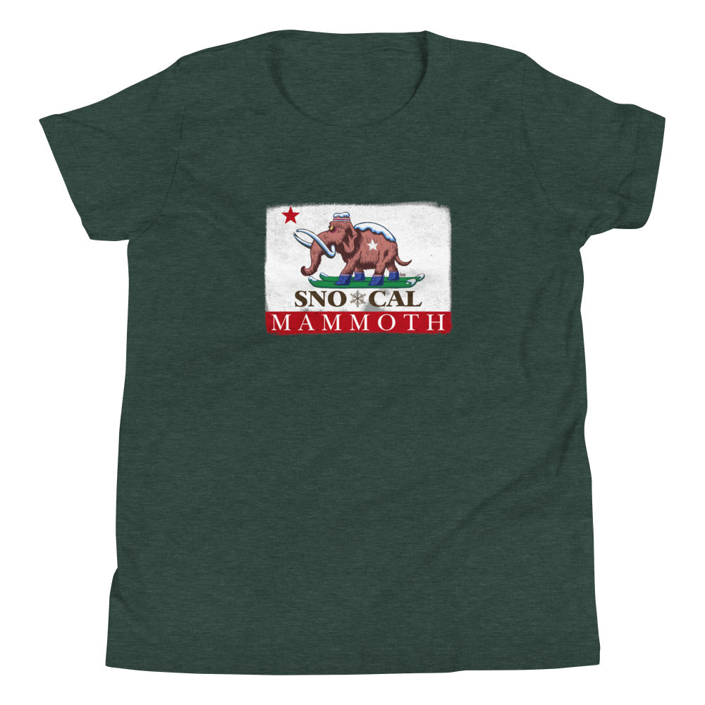 Wally the Woolly Mammoth CA Flag Kids Shirt - Sno Cal