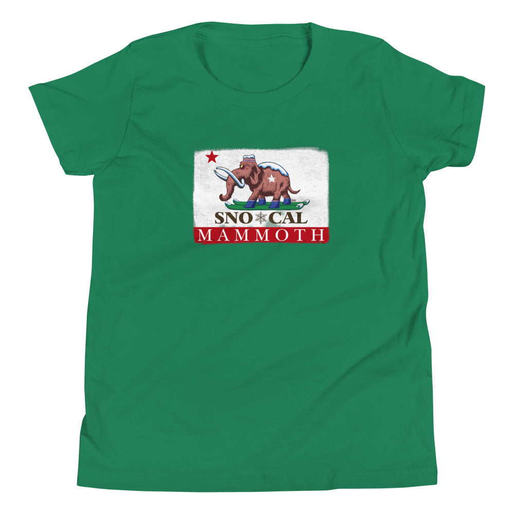Wally the Woolly Mammoth CA Flag Kids Shirt - Sno Cal