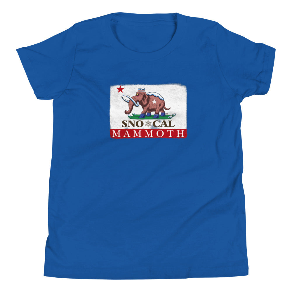 Wally the Woolly Mammoth CA Flag Kids Shirt - Sno Cal