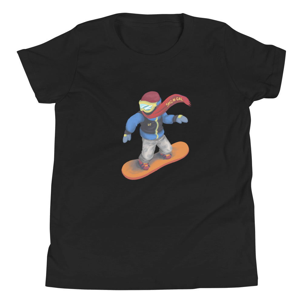 kids snowboarding emoji shirt black